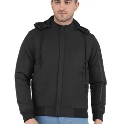 Monte Carlo Black Regular Fit Hooded Jacket-image-97