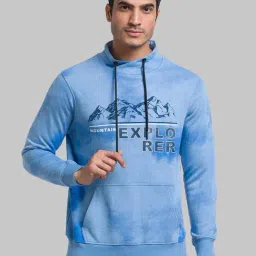 Parx Blue Regular Fit Printed Sweatshirt-39