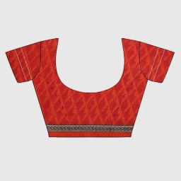 Geroo Jaipur Red Printed Saree With Unstitched Blouse image 4