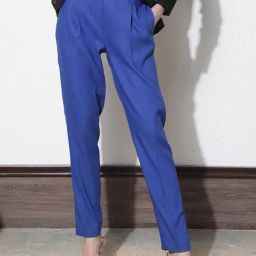 RAREISM Blue Blended Solid Trousers-image-87