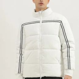United Colors of Benetton White Regular fit Solid Jackets-image-42