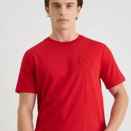 GANT Mens Red Solid Crew Neck Short Sleeve T-Shirt-image-60