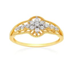 Malabar Gold and Diamonds 18k Yellow Gold Diamond Cocktail Ring for Women-picture-7