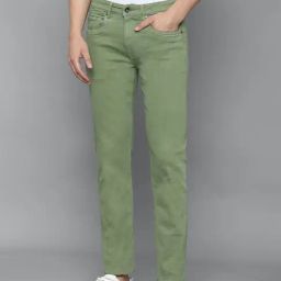 Louis Philippe Jeans Green Cotton Slim Fit Jeans-picture-1