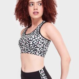 Bewakoof X Disney White & Black Minnie All Over Printed Sports Bra-image-48
