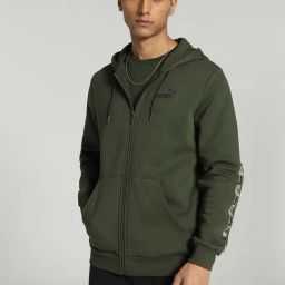 Puma Olive Green Regular Fit Hooded Sweatshirt-45