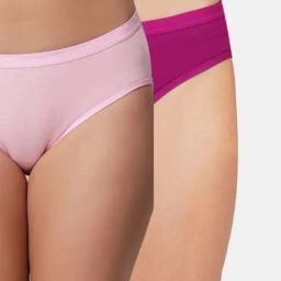 Bleeding Heart Purple & Pink Plain Panties - Pack Of 2-image-56