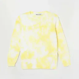 Fame Forever by Lifestyle Kids Yellow & White Cotton Printed Full Sleeves Sweater-picture-23