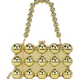 LAVIE LUXE Yellow Gold Embellished Medium Clutche-picture-28