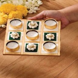 Mason Home Multi Jasmine Square Diya - Medium (Set of 5)-image-1