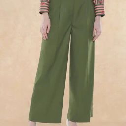 RAREISM Olive Blended Solid Trousers-image-92
