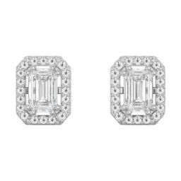 Emori 14k Yellow Gold & Diamond Shimmering Halo Emerald Stud Earrings-image-88