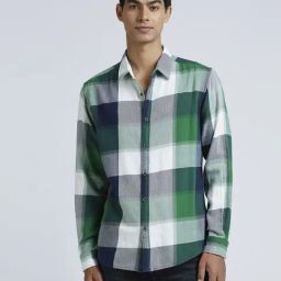 Pepe Jeans Green Cotton Regular Fit Checks Shirt-image-106