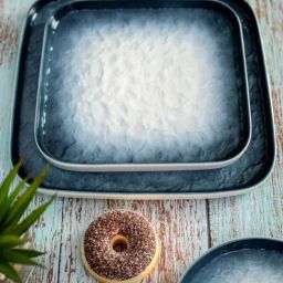 White Gold White & Blue Porcelain Square Snack Platters - Set of 2-31