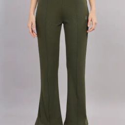 DOMIN8 Green Plain Pants-image-90