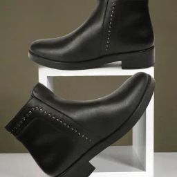 Elle Women's Black Casual Booties-image-83