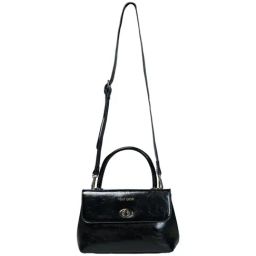 PELLE LUXUR Black Solid Medium Sling Handbag-picture-29