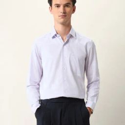 Arrow Purple Cotton Slim Fit Texture Shirt-image-100