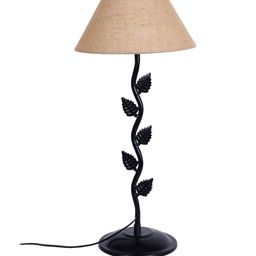 Devansh Beige & Black Self-Design Frustum Table Lamp image 2