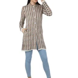 Monte Carlo Multicolor Self Design Open Front Cardigan image 4