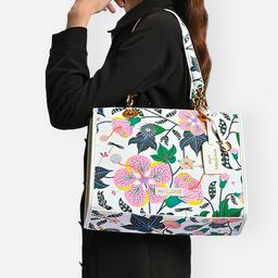 Lavie Women PS Abutilon Box Floral Printed Leather Oversized Shoulder Bag-18