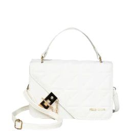 PELLE LUXUR White Quilted Medium Sling Handbag-image-85