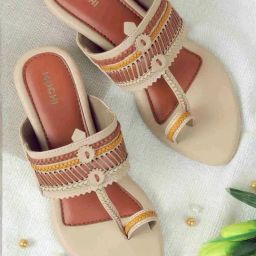 Mochi Women's Beige Toe Ring Sandals-image-33