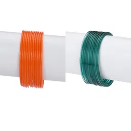 SOMIL Set Of 24 Glass Plain Bangles-6