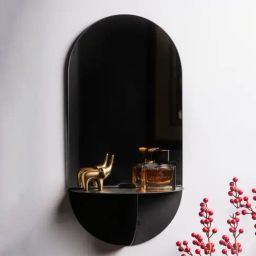 S. G. Home Black Wall Mount Vanity Mirror (Dark)-33