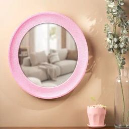S. G. Home Round Pink Rustic Mirror-20
