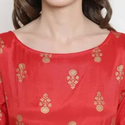 Sera Red Printed A Line Kurta image 5