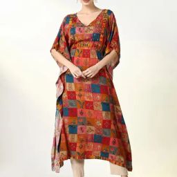 SHOWOFF Multi Cotton Printed Flared Sleeves Kurta-image-2