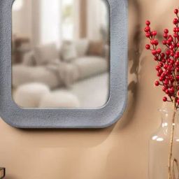 S. G. Home Square Grey Rustic Mirror-13