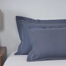 Maspar Solid Blue 300 Cotton Standard Pillow Case Set-image-91