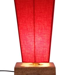 Devansh Red & Brown Solid Traditional Column Table Lamp with Shade image 5