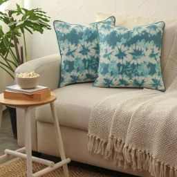 House This Maliku Printed Blue Cotton Cushion Covers - Set of 2-image-61