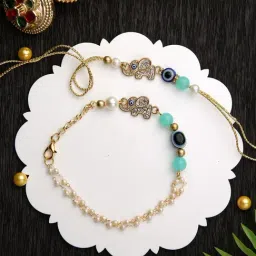 Aapno Rajasthan Elephant Charm Evil Eye Bhaiya Bhabhi Rakhi-image-27