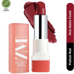 ZM Zayn & Myza Rich Matte FinishLipstick With Shea Butter - 4.2 g - Flame Up-image-74