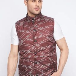Duke Wine Slim Fit Quilted Reversible Jacket-picture-21