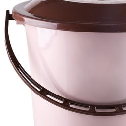 Kuber Industries Peach-Colored & Brown 3 Pieces Pedal Dustbins With Handle-5 L Each image 2