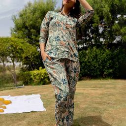 KALINI Floral Printed Shirt With Trouser-image-10