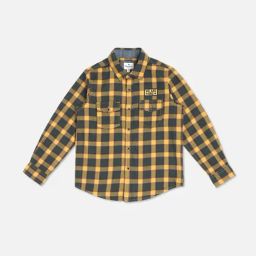 Pepe Jeans Kids Olive & Yellow Checks Shirt-image-31