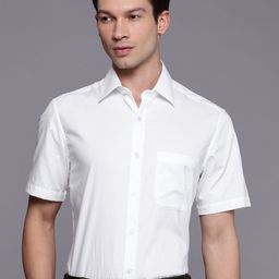 Louis Philippe Classic Fit Self Design Textured Pure Cotton Formal Shirt-image-65
