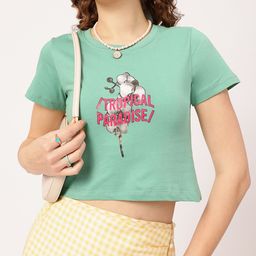 DressBerry Tropical Vibes Graphic Print Crop T-shirt-image-92