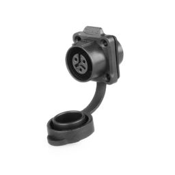 LP-12-J03SX-02-401-CNLINKO-LP-12 Female 3 Pin Soldering Type Floating Power Socket with Plastic Shell IP67 125V 5A(Square Type) image 1