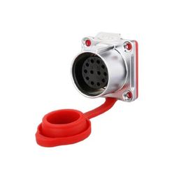 LP-24 Female 12 Pin Soldering Type Floating Power Socket with Metal Shell IP67 400V 10ALP-24 Female 12 Pin Soldering Type Floating Power Socket with Metal Shell IP67 400V 10A image 1