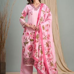 FASHOR Women Floral Printed Kurta with Palazzo & Dupatta-picture-36