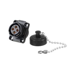 YM-20-J04SX-02-401-CNLINKO-YM-20 Female 4 Pin Soldering Type Power Socket with Plastic Shell IP67 500V 20A(Square type) image 1