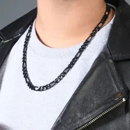 The Bro Code Black Sachin Link Necklace For Men-image-95
