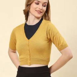 Monte Carlo Yellow Textured Sweater-24